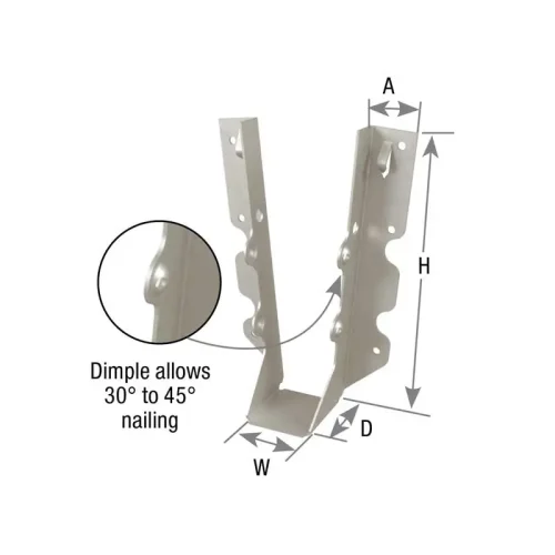 Carton of (100) 18 Ga. Steel Triple Zinc Joist Hangers