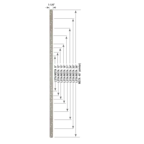 Carton of (50) 20 Ga. Steel Strap Ties