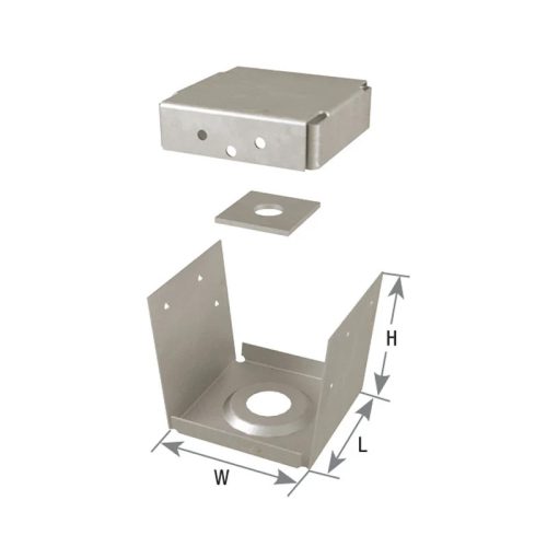 Carton of (5) 5-1/2 in. x 3-1/2 in. x 5-1/2 in. Triple Zinc Post Anchors With 1 in. Stand-Off Plate
