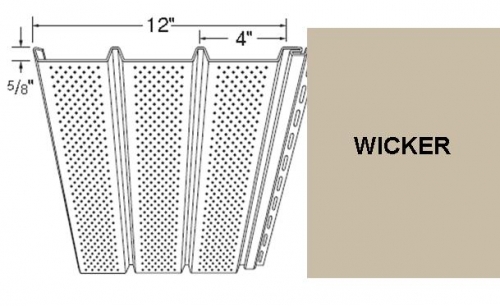 5/8 in. x 12 in. Premium Vinyl Triple Vented Soffit With Matte Finish
