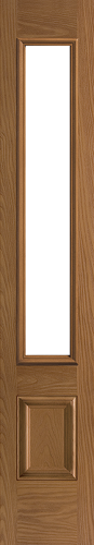 12 in. x 80 in. x 1-3/4 in. Oak 3/4-Lite Over Panel Fiberglass Sidelite, 8 in. x 48 in. Cut Out