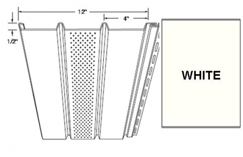 1/2 in. x 10 in. x 12 ft. Standard Vinyl Center Vented Soffit With Matte Finish