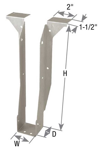 Carton of (25) 1-3/4 in. x 16 in. x 2 in. TFL1716 Top Mount Hangers