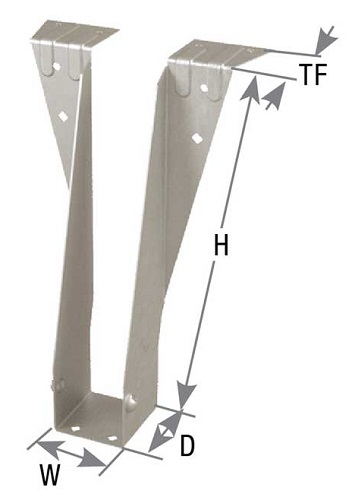 Carton of (25) 1-3/4 in. x 11-7/8 in. x 2 in. THO17118 Top Mount Hangers