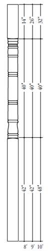 Primed Turned Wood Column