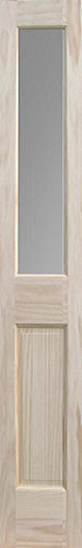 12 in. x 80 in. x 1-3/8 in. Smooth 1/2-Lite Over Panel Wood Sidelite, Clear Glass Insert