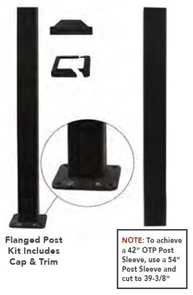 3 in. x 3 in. x 39 in. Flanged End Post Kit
