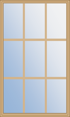 22 in. x 36 in. Low-E 9-Lite Glass Insert, Tan Frame with SDL Bars