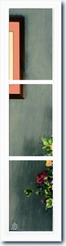 3-Lite Low-E Rectangular Glass Insert, White Frame - Grids Between Glass