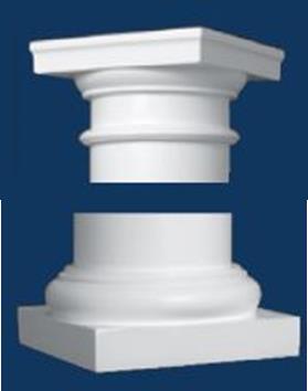 Tuscan Round Cap and Base For Permacast Column