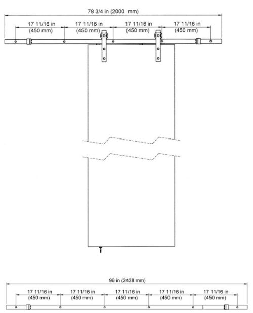78-3/4 in. Antique Bronze Bent Strap Barn Door Kit