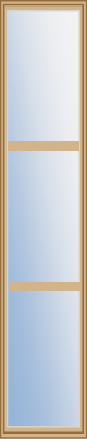 8 in. x 36 in. Low-E 3-Lite Glass Insert For Sidelite, Tan Frame and SDL Bars