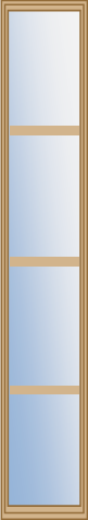 8 in. x 48 in. Low-E 4-Lite Glass Insert For Sidelite, Tan Frame and SDL Bars