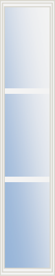 8 in. x 36 in. Low-E 3-Lite Glass Insert with Screws, White Frame with External Grids