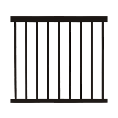 Fixed Pitch Aluminum Stair Rail Kit with Square Baluster, 30 to 34 degrees