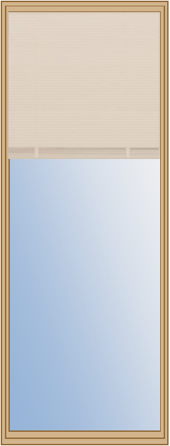1-Lite Low-E Rectangular Glass Full Insert, Tan Frame - Blinds Between Glass