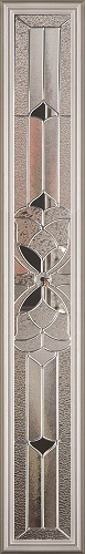 1-Lite Blossom Rectangular Decorative Glass Full Insert, Zinc Caming