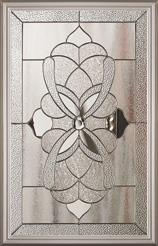 1-Lite Blossom Rectangular Decorative Glass 1/2 Insert, Zinc Caming