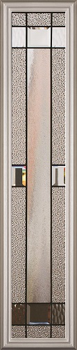 1-Lite Portrait Rectangular Decorative Glass 3/4 Insert, Black Caming