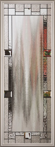 1-Lite Portrait Rectangular Decorative Glass Full Insert, Black Caming