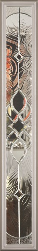 1-Lite Serenity Rectangular Decorative Glass Full Insert, Zinc Caming
