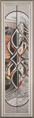 1-Lite Serenity Rectangular Decorative Glass 1/2 Insert, Zinc Caming
