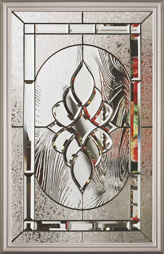 1-Lite Serenity Rectangular Decorative Glass 1/2 Insert, Zinc Caming